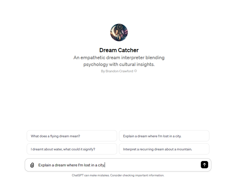 Guidance on Dream Catcher's GPTs