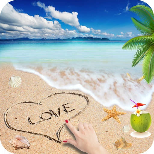 Write Name On Sand beach message with sea wave APK