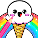 Rainbow Glitter Coloring Kawai icon