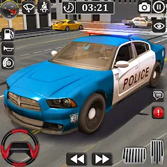 Police Shooting car chase icon