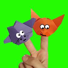 Origami funny paper toys icon