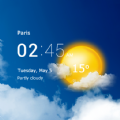 Transparent clock and weather icon