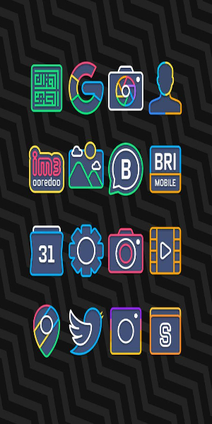 Garis Dark - Lines Icon Pack