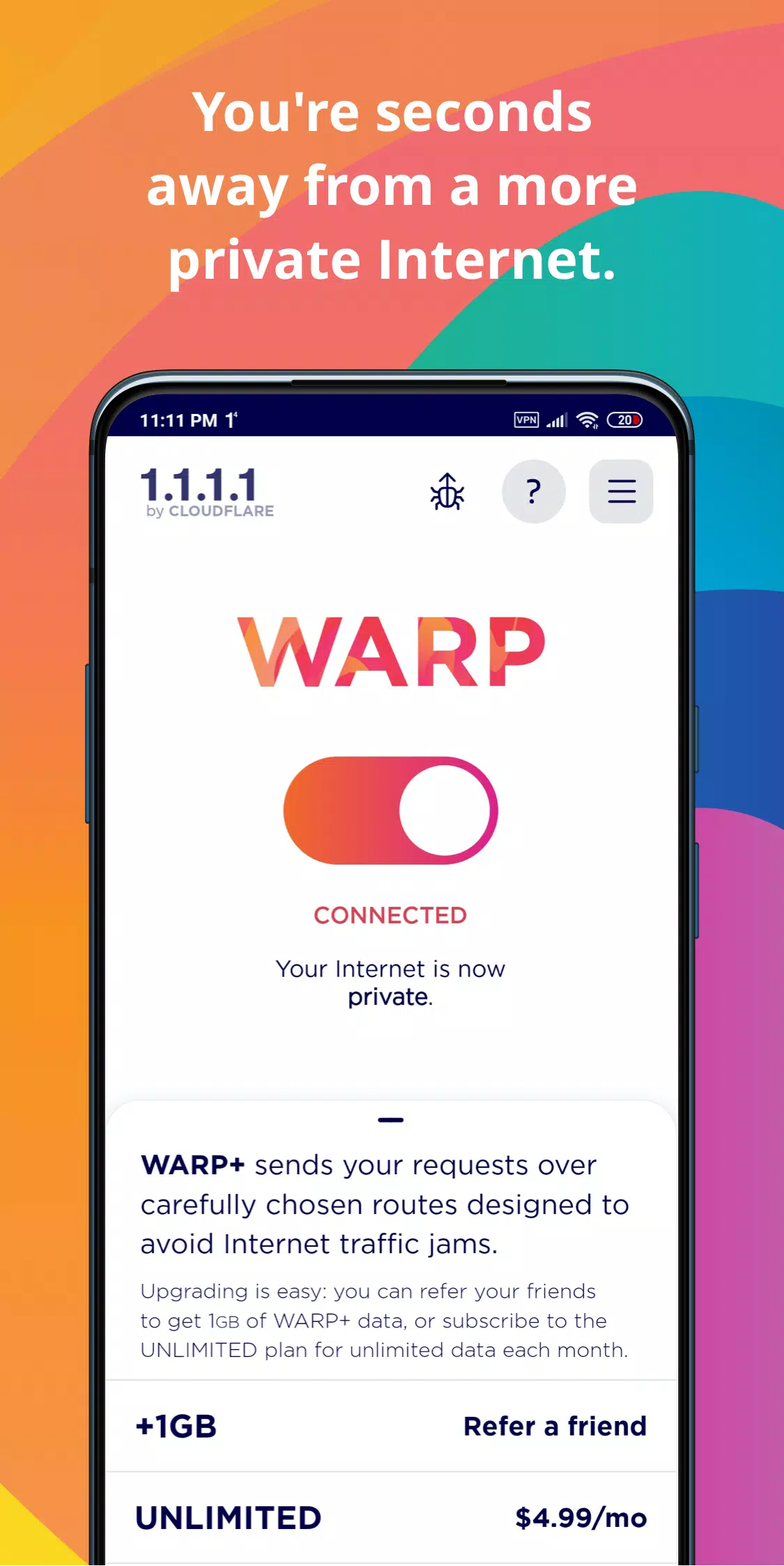 1.1.1.1 + WARP: Safer Internet