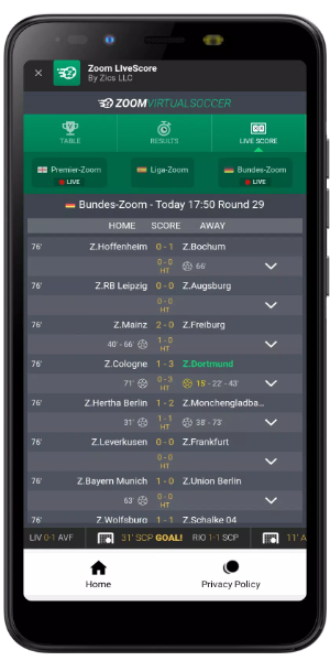 Zoom LiveScore