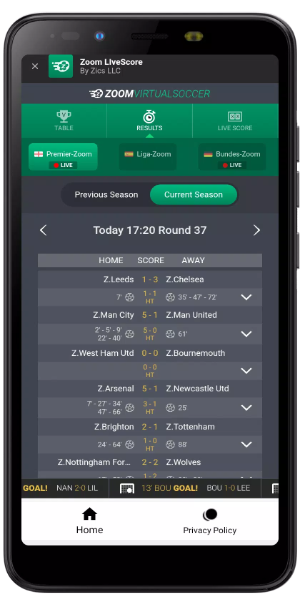 Zoom LiveScore