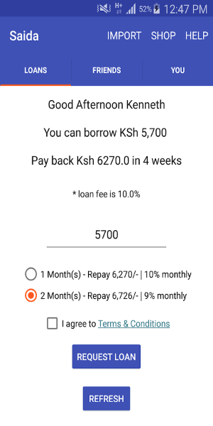 Saida - Loans to your M-Pesa