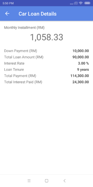 Car Loan Calculator (Malaysia)