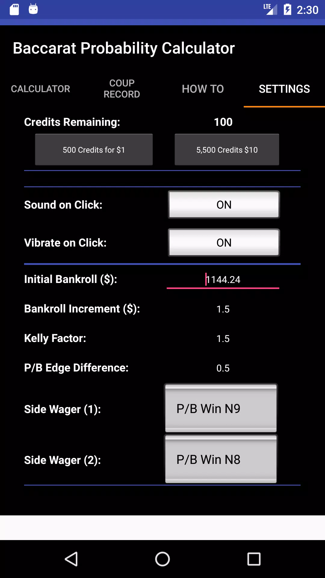 Baccarat Probability Calculato