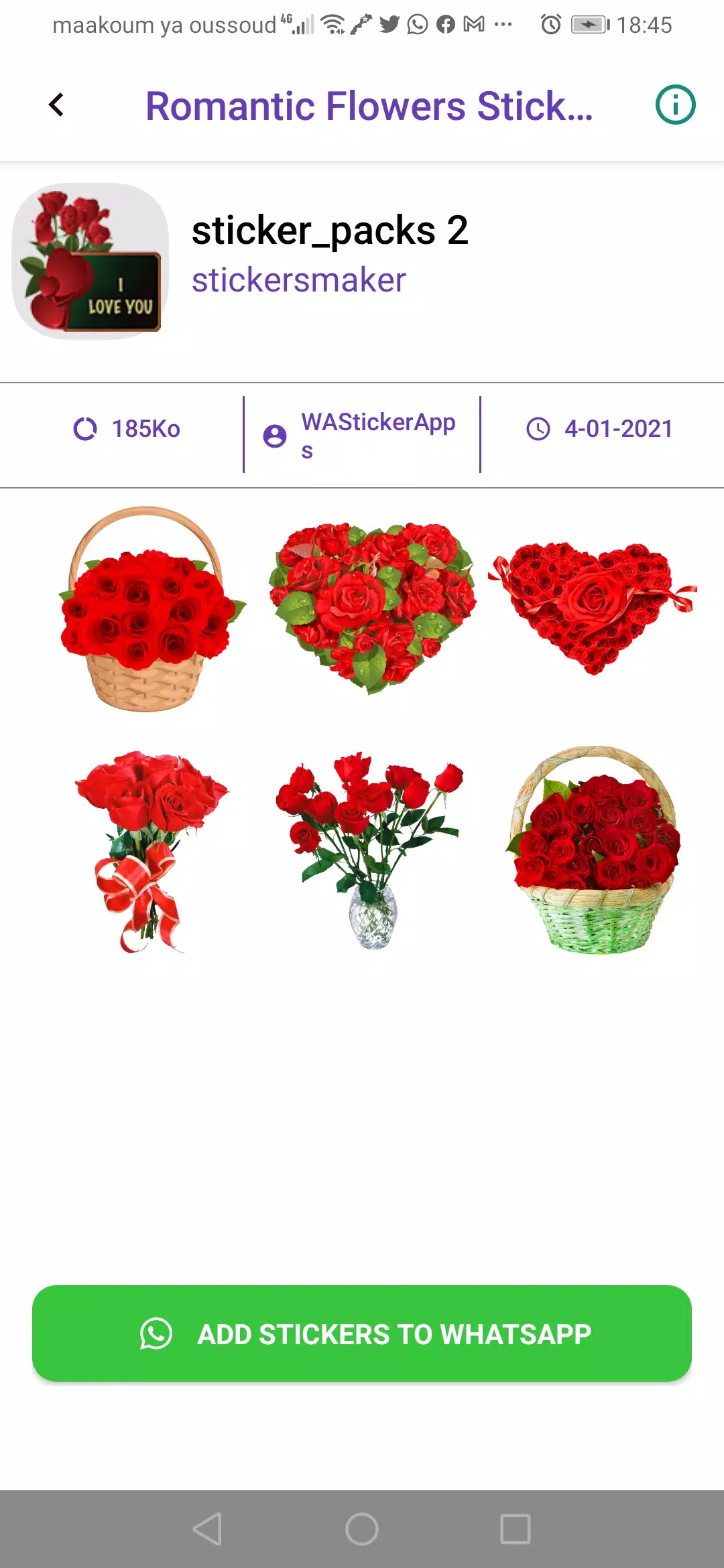 Romantic Flowers Stickers GIF