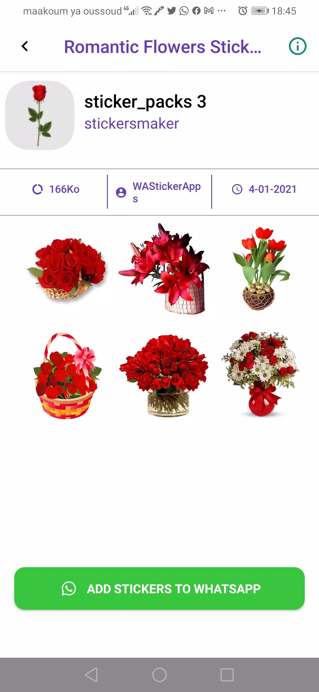 Romantic Flowers Stickers GIF