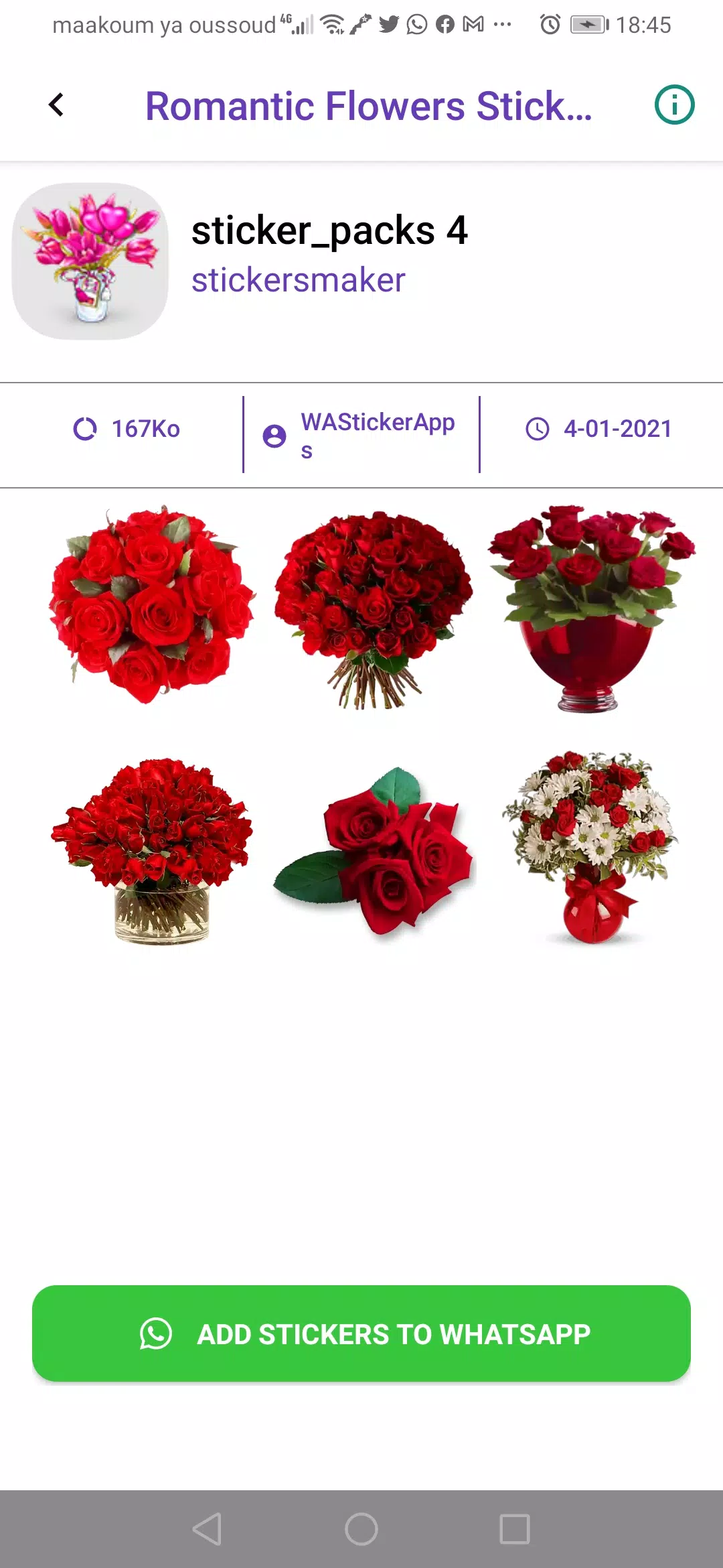 Romantic Flowers Stickers GIF