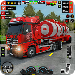 US Truck Driving Transport 3D icon