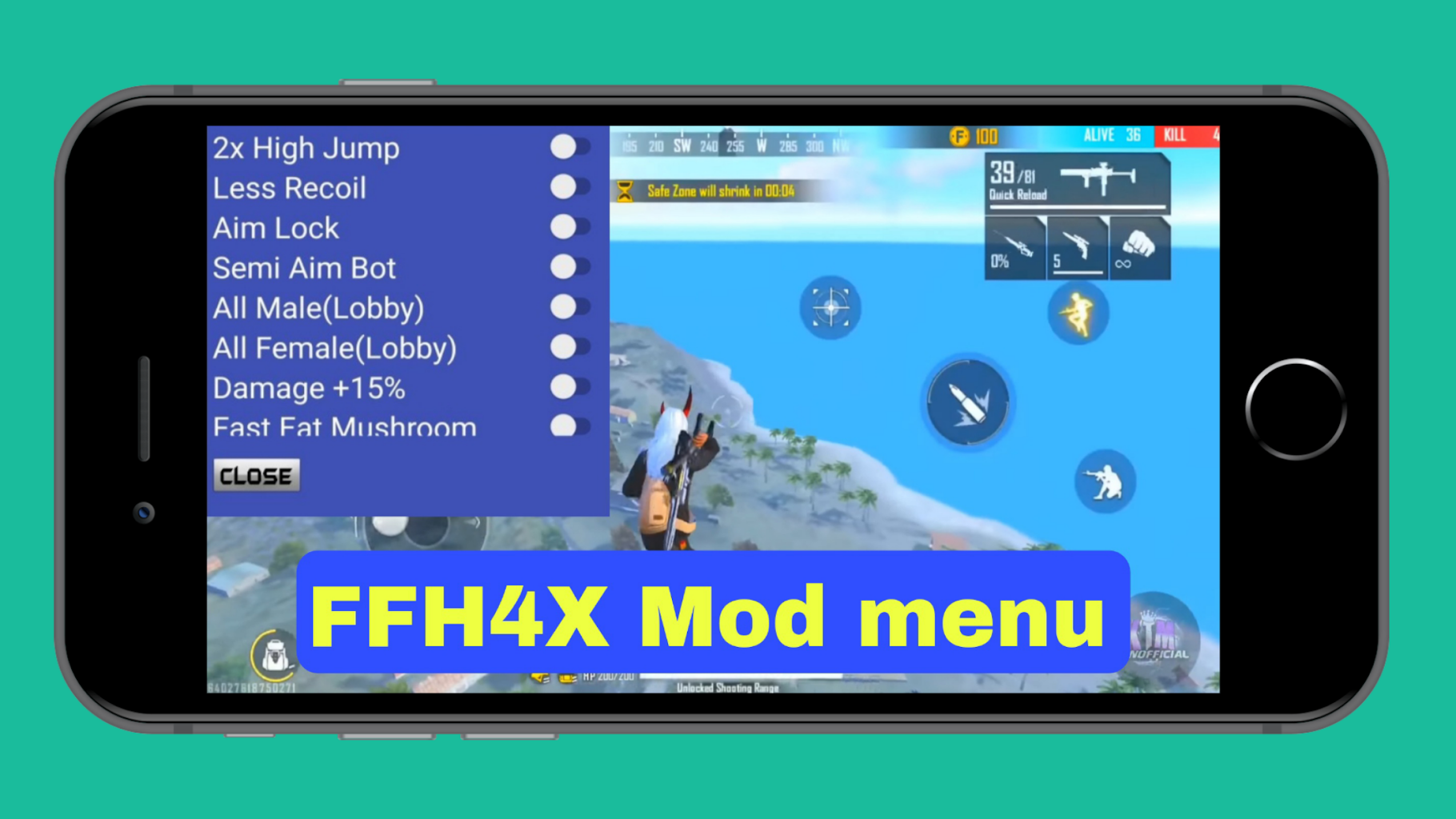 ffh4x mod menu for f fire