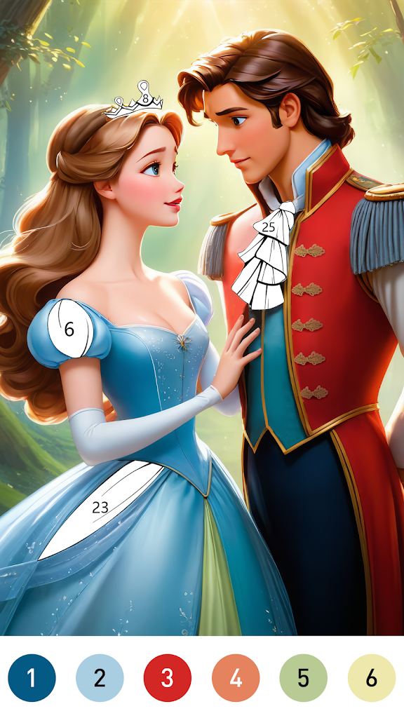 Fairytale Color by number game