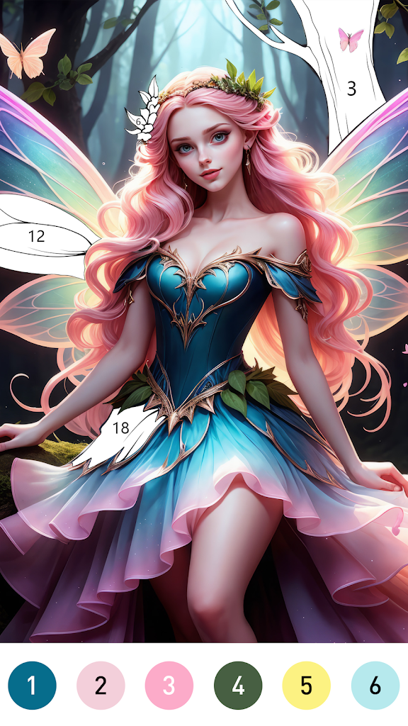 Fairytale Color by number game