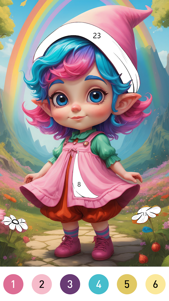 Fairytale Color by number game