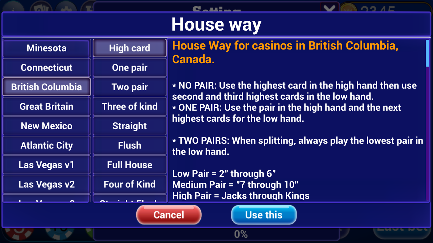 Pai Gow Poker Trainer