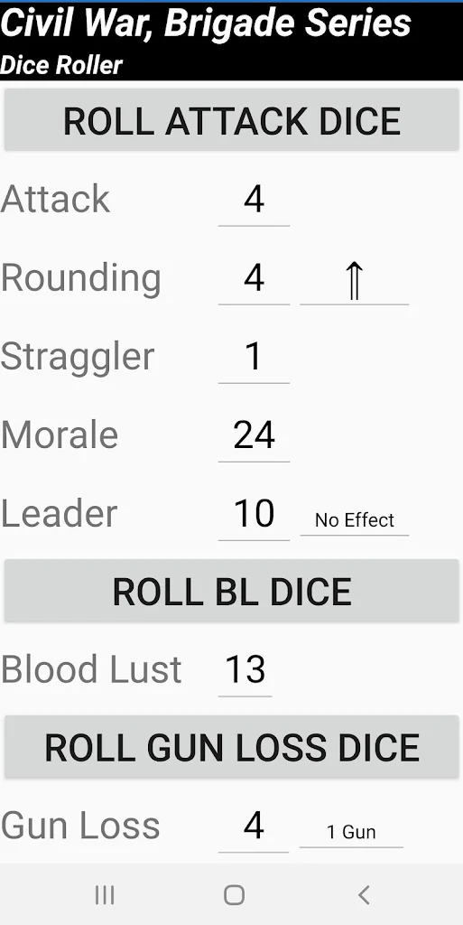 Civil War Brigade Series Dice Roller