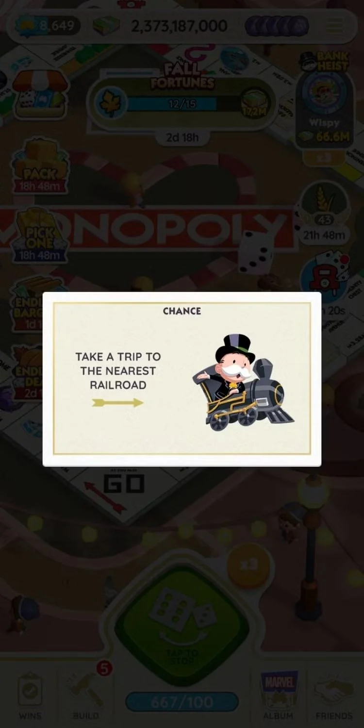 Monopoly GO: Fall Fortunes Rewards and Milestones