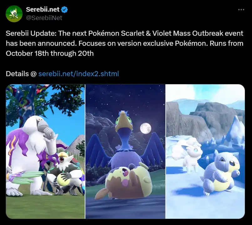 Pokémon Scarlet and Violet Unveils Two Exciting Mid-October Events