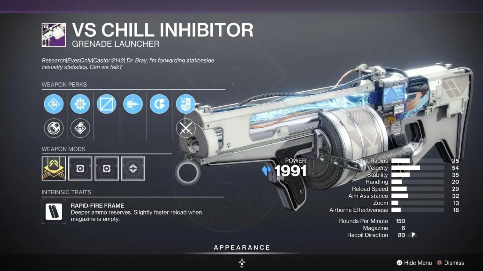 Destiny 2: A Guide to VS Chill Inhibitor God Roll