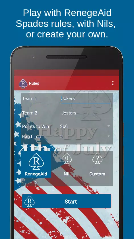 RenegeAid Spades Score App