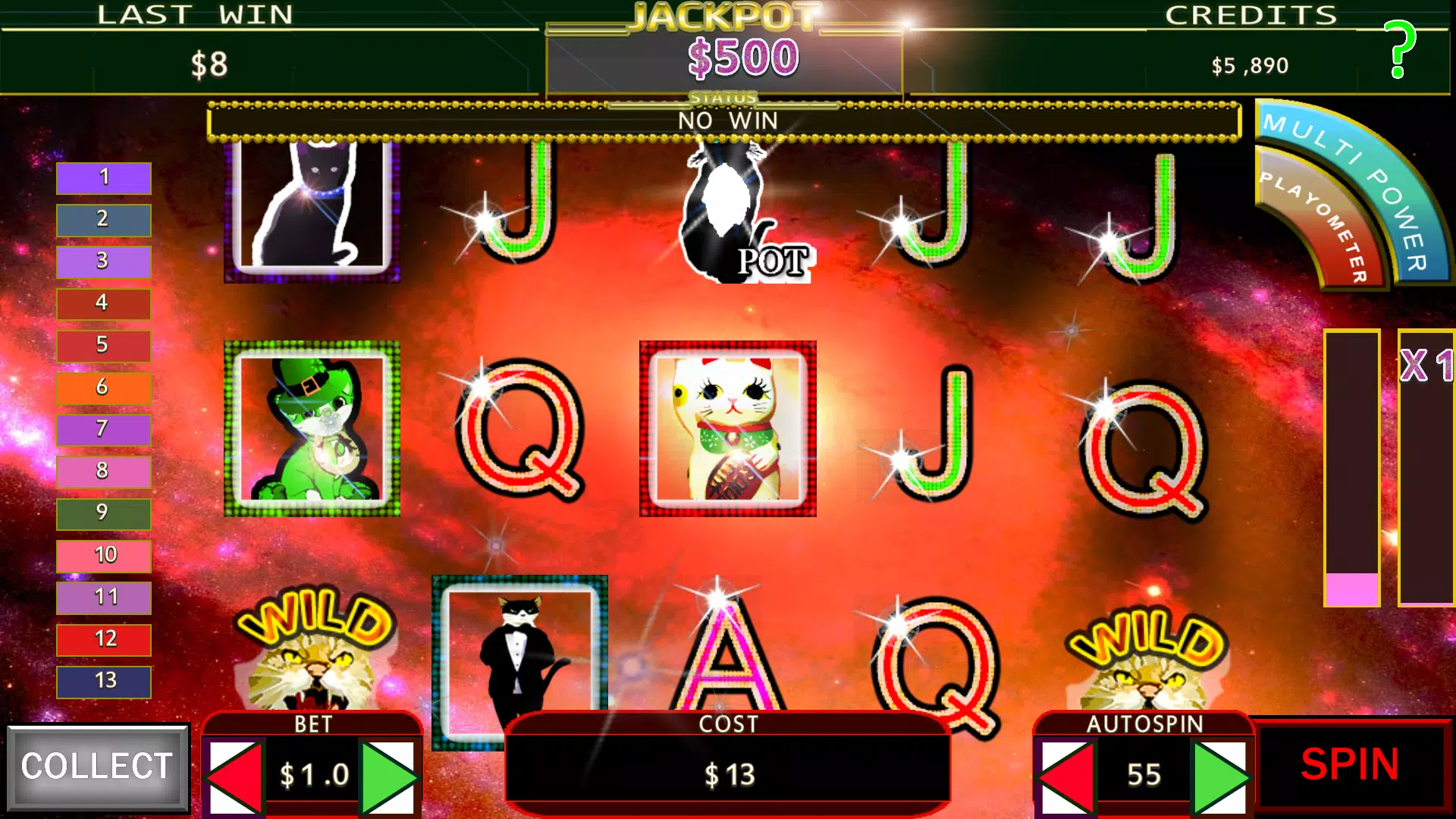 Lucky Beckoning Kitty Fruit Machine