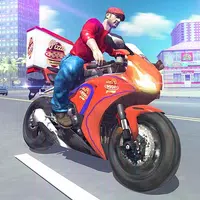 Hot Pizza Delivery Bike Boy icon