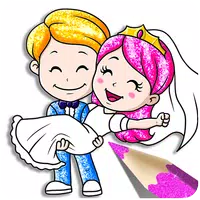 Bride and Groom Coloring book icon