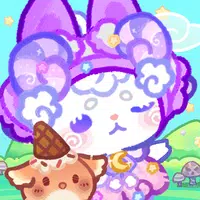 Lovely cat dream party icon