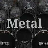 Drum kit metal icon