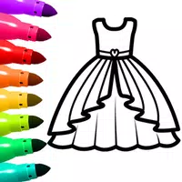 Dress Coloring Game Glitter icon