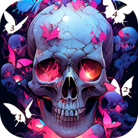 Dark Skeleton Color by number icon